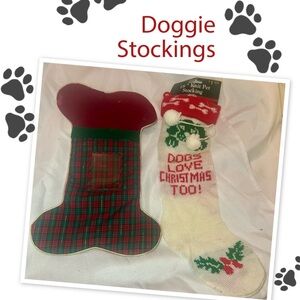 Festive Red and Green Doggie Stocking